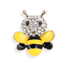 Fashion custom men or women alloy cute rhinestone faux pearl bee brooches