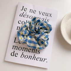 Spring Summer Hair Accessories Women Fashion Elastic New Fabric Blue Scrunchies