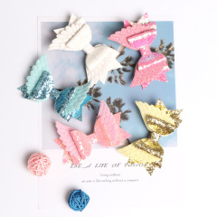 fancy custom decorative ins korean angel wing shine glitter children's hair clip for girls kids