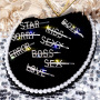 Silver crystal rhinestone Hair Accessories Barrettes women diamond letter hair clips