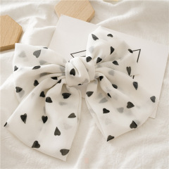 2020 INS New Korean fashion women girls heart point Chiffon bow hair clips for daily