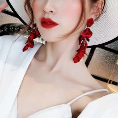 2020 custom fashion fancy girls women red jewelry long tassel for women