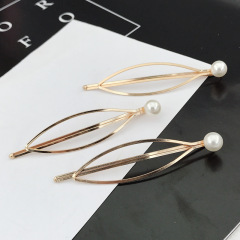 wholesale price decorative elegant new design Korea latest Japan gold metal pearl hair clips