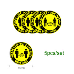 12 inch removable waterproof keep your distance social distancing PVC floor stickers