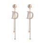 wholesale stylish bling bling letter D tassel alloy crystal earrings for women wholesale stylish bling bling letter D tassel alloy crystal earrings for women