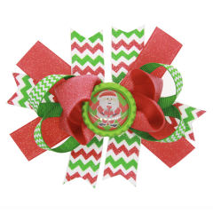 Adorable child Christmas hairpin clips multi-colored knot girls kids hair accessories