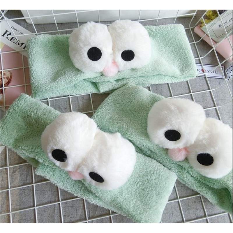 Wholesale Face Washing Mint Green Eye Popping Winter Polar Fleece Headband