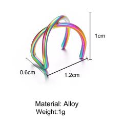 2020 amazon ins Fashion C cross shape body Cheap clip on earrings non piercing ear cuff earrings loop gold