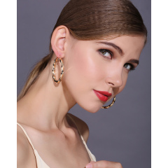 Fashion personality copper round hoop 18K gold plated earrings accessories
