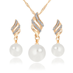 best sell cheap amazon Korean valentine's day christmas gift jewelry women earring necklace pearl set best sell cheap amazon Korean valentine's day christmas gift jewelry women earring necklace pearl set