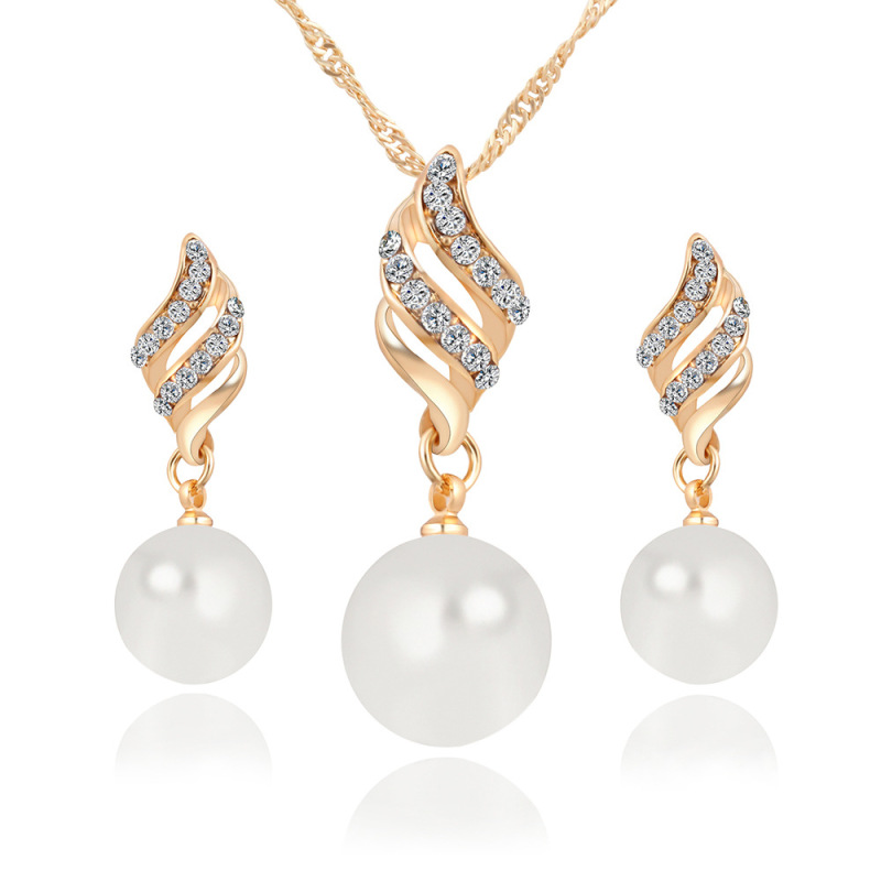 best sell cheap amazon Korean valentine's day christmas gift jewelry women earring necklace pearl set best sell cheap amazon Korean valentine's day christmas gift jewelry women earring necklace pearl set