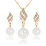 best sell cheap amazon Korean valentine's day christmas gift jewelry women earring necklace pearl set best sell cheap amazon Korean valentine's day christmas gift jewelry women earring necklace pearl set