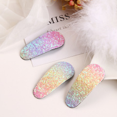 Custom metal decoration headwear rainbow bb glitter flower hair clip