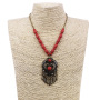customized Amazon india africa fashion vintage Long  Metal Chain women Geometric stone bohemia boho Bead Tassel Necklace