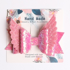 Wholesale bulk hair bow alligator clips leather material glyte children's hair ornament