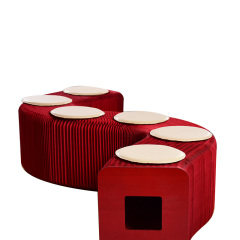 OEM honeycomb home decorative long accordion bench foldable paper chair