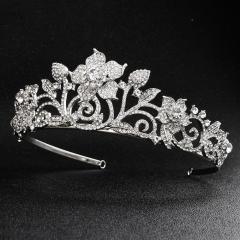 Luxury Alloy Water Lead Handmade  Wedding Bridal Crystal Headpiece Tiara Crowns