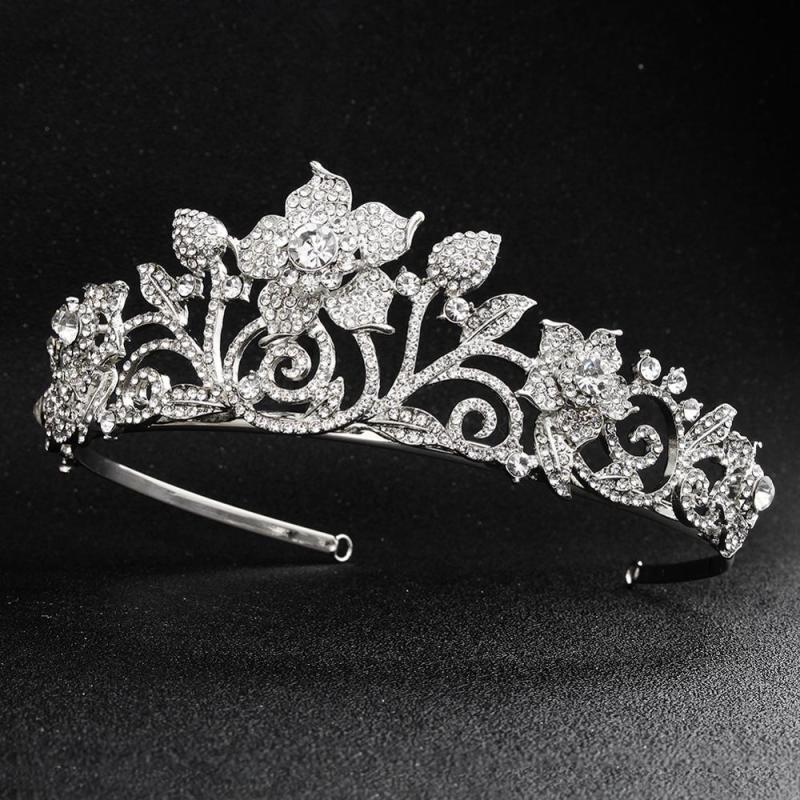 Luxury Alloy Water Lead Handmade  Wedding Bridal Crystal Headpiece Tiara Crowns