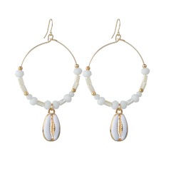 2019 Fashion jewelry pearl sea shell large gold sterling silver earring hoop for women