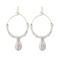 2019 Fashion jewelry pearl sea shell large gold sterling silver earring hoop for women