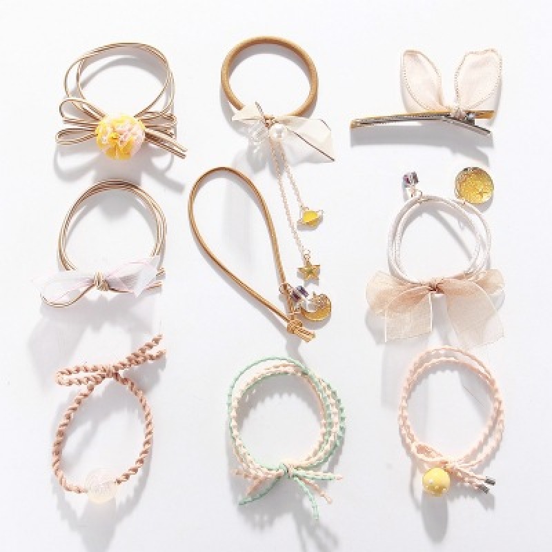 bule kid Glitter Elastic star ponytail holder Scrunchies women Hair ties set