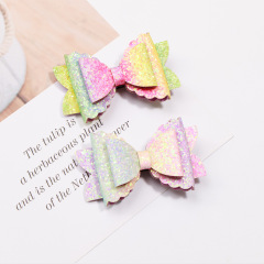 Best selling butterfly hairpin party hair accessory girl sequin bow bling hair clips