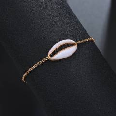 2019 China wholesale Custom gold metal adjustable bracelets of shells for women