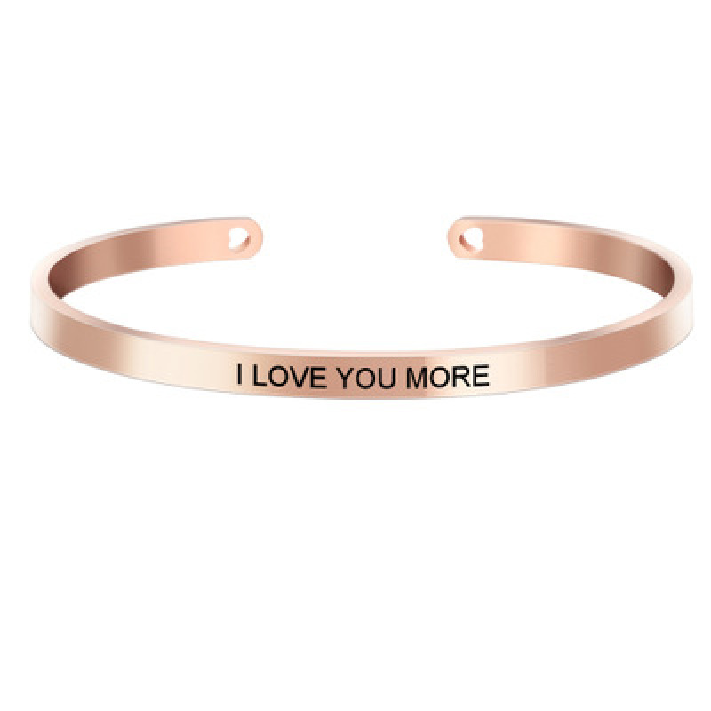 Fashion jewelry Simple Custom Letters Names Engraved Cuff Stainless Steel Bracelets