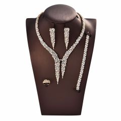 2019 new aaa Bridal wedding earrings bracelet zircon jewelry set