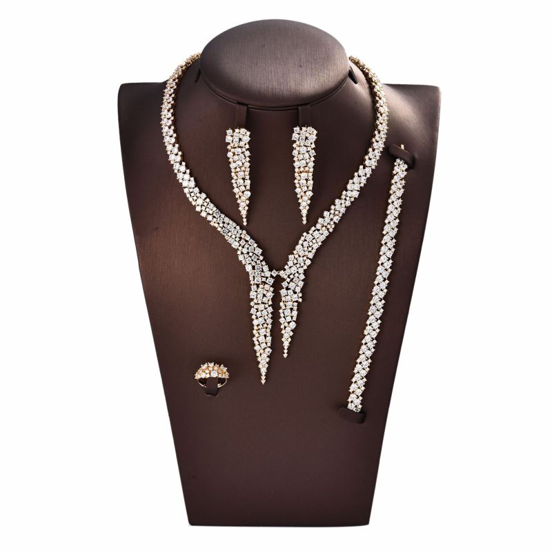 2019 new aaa Bridal wedding earrings bracelet zircon jewelry set 2019 new aaa Bridal wedding earrings bracelet zircon jewelry set