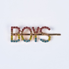 New jewelry rhinestone word clip BOYS hair pins for girls children's diamond hair grip