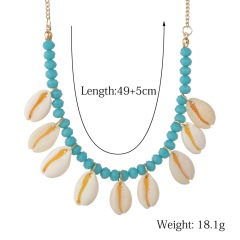 Unique women beach summer vocation holiday cowrie natural sea shell necklace