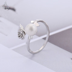 Fashion gift adjustable jewelry 925 silver accessories dancing party silver pearl ring