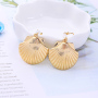 Fashion 2019 mother of pearl stainless steel silver shell gold earrings Fashion 2019 mother of pearl stainless steel silver shell gold earrings