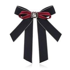 custom jewelry lovely girls pearl rhinestone fabric bowknot brooch for women