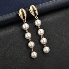2019 American fashion jewelry for women elegant white pearl drop simple earrings