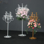 custom Gold metal Road Lead iron flower stand  for Wedding Centerpiece Decoration