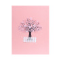 OEM pink tree paper laser cut wedding Valentine's Day gift 3d pop up card