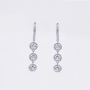 Custom Silver Rose Gold Plated Moissanite Diamond  Dangle Hoop Earrings