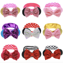 2020 Top selling colorful custom cottonwave point bow knot hair band girls hair accessories