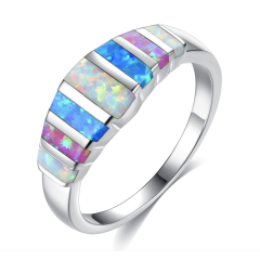Fashion jewelry accessories enamel colorful engagement opal stones ring