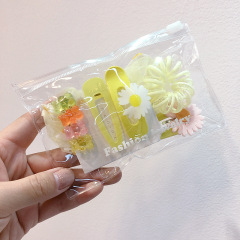 ins hot parent-child daisy plaid girls kids hair accessories with hair tie and hair clip
