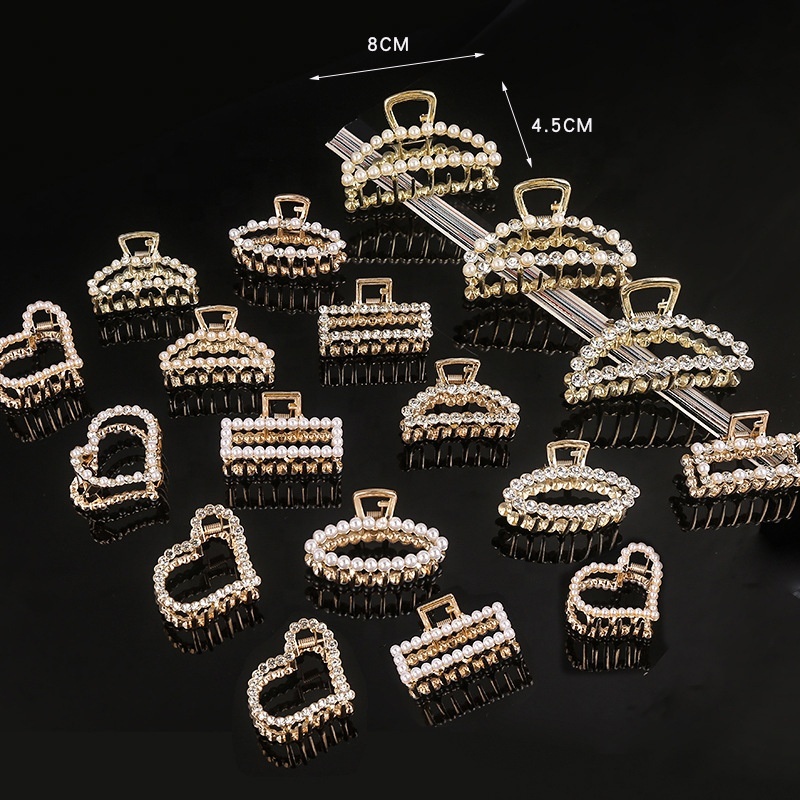 New style fancy influencer simple pearl grab large hair claws headdress for women