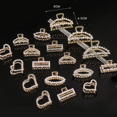 New style fancy influencer simple pearl grab large hair claws headdress for women