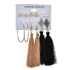 Bohemian new multi-piece tassel earrings flowers earrings jewelry wholesale