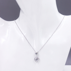 925 sterling silver gold plated yellow moissanite diamond heart pendant necklace
