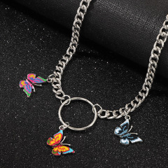Fashion custom women jewelry chain butterfly choker necklaces for girls