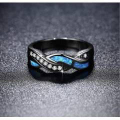 High quality Paris fashion accessories stainless steel jewelry opal ring
