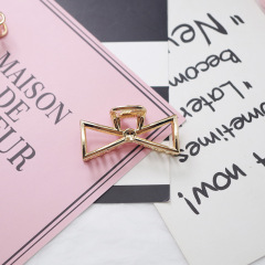 Korean girls rectangle shape hollow out style metal hair claw clip for women