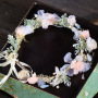 Wholesale korea Rhinestone gold bridal flower floral wedding garland
